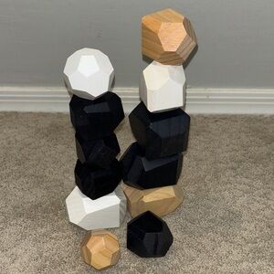 Geometric Wooden Stacking Blocks